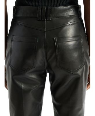 Balmain Leather High-Waisted Trousers