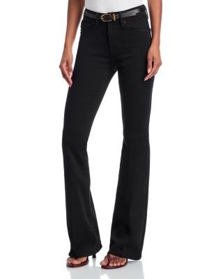 Good American Never Fade High Rise Flare Jeans in Black001