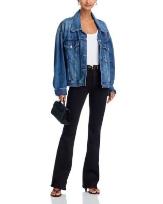 Good American Never Fade High Rise Flare Jeans in Black001
