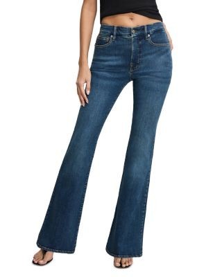 Good American Good Legs Flare Jeans in Blue 004