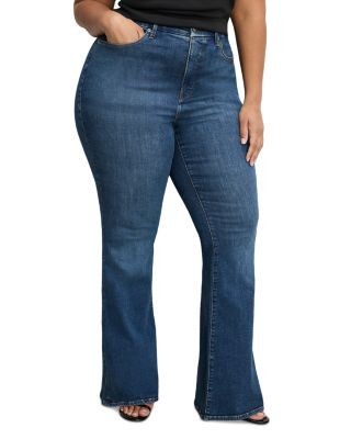 Good American Good Legs Flare Jeans in Blue 004