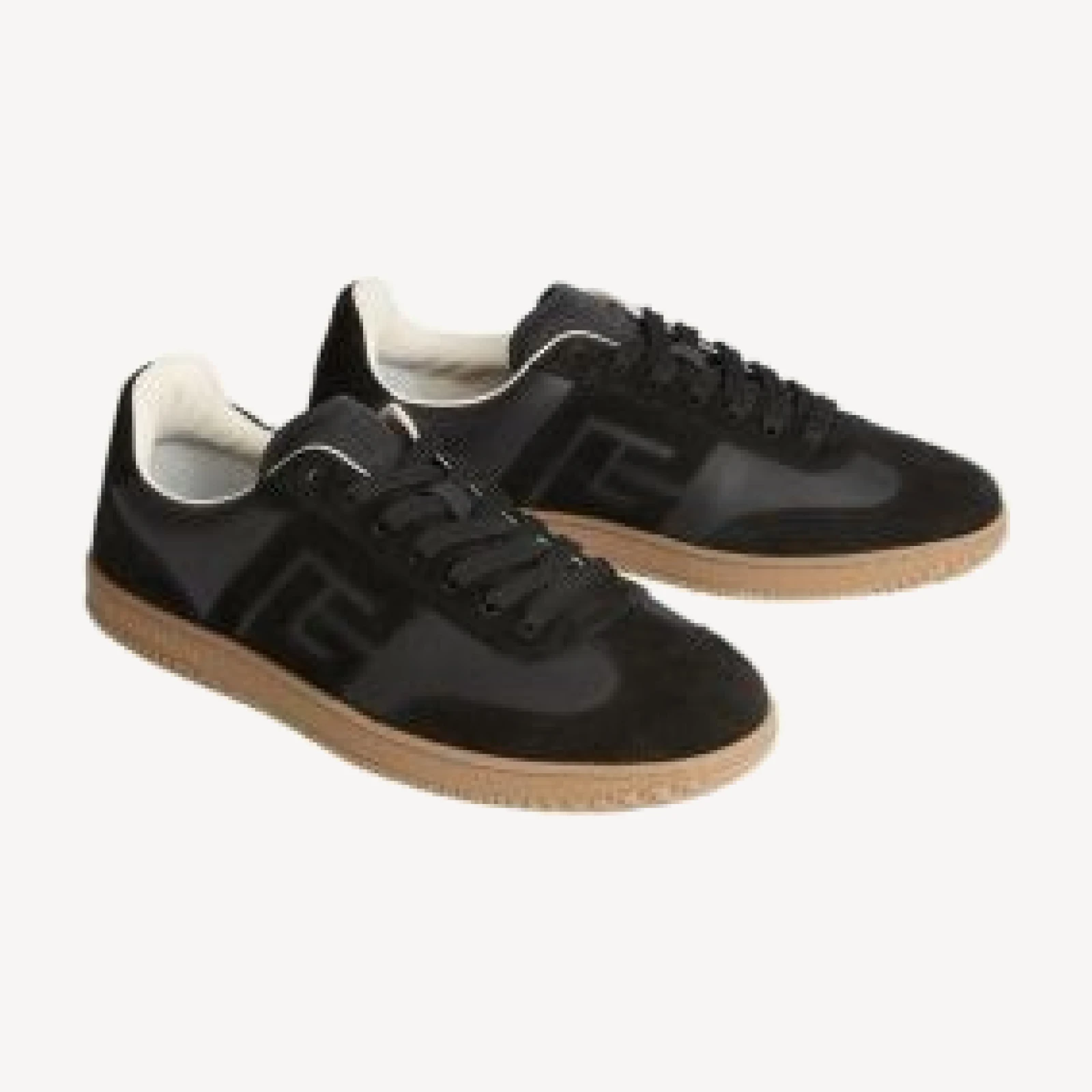 Balmain Swan Suede and Smooth Leather Trainers