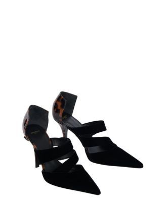 Balmain Women's Velvet and Printed Patent Leather Courts