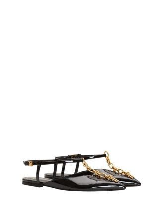 Balmain Women's Sync Chain Sandals in Patent Leather