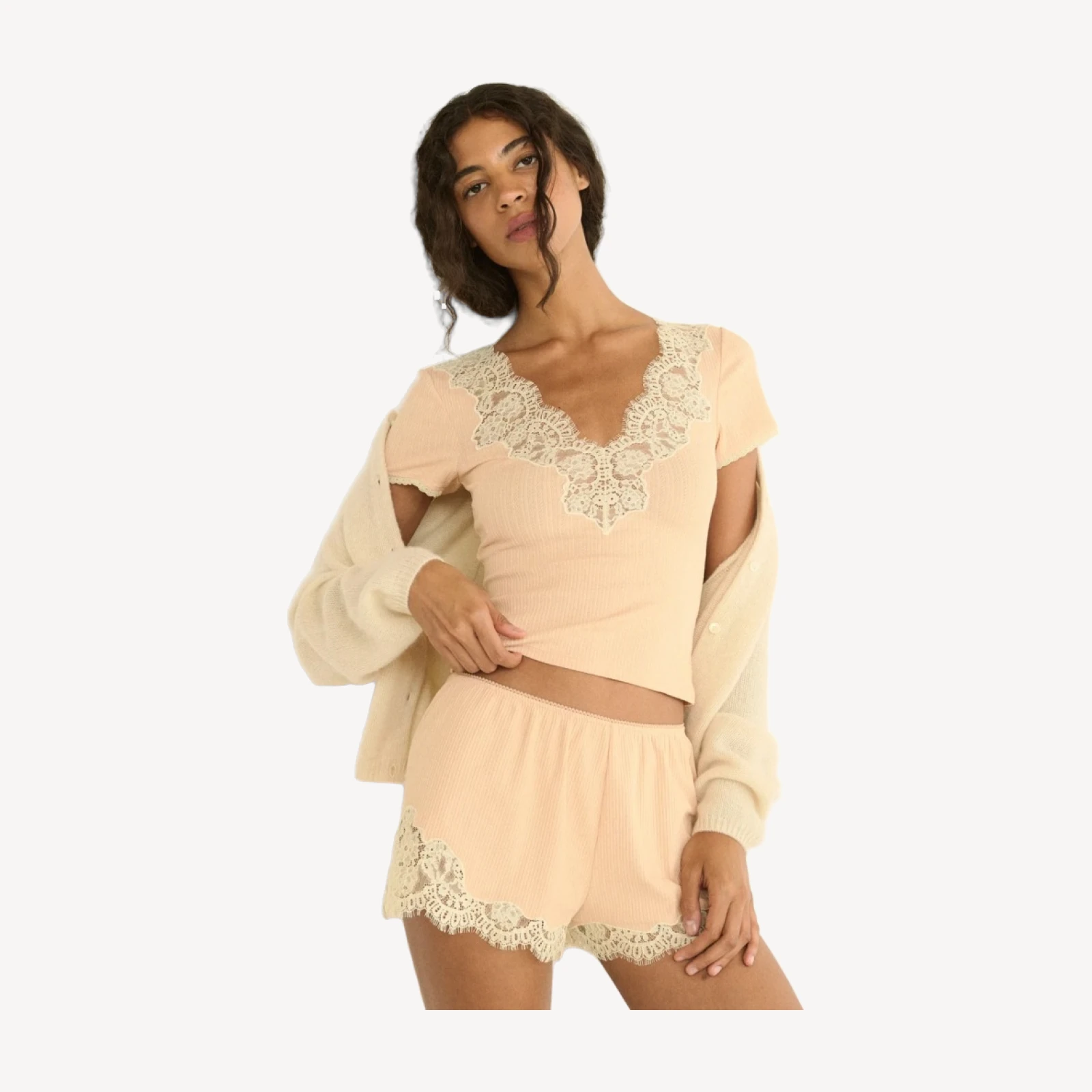 ORNA SHORT -- LIGHT PEACH SORBET