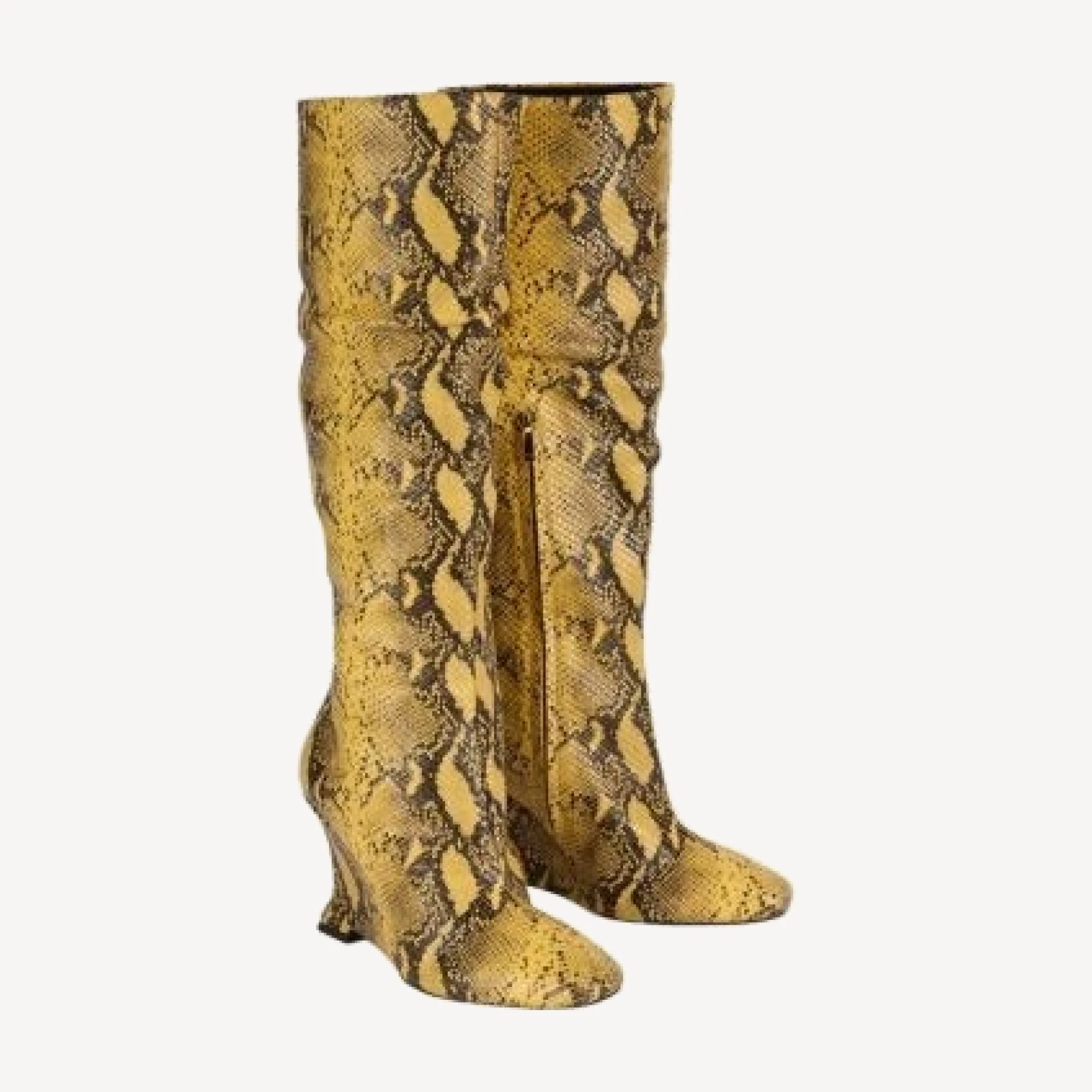 Balmain Women's Wedge Boots in Python-Effect Leather