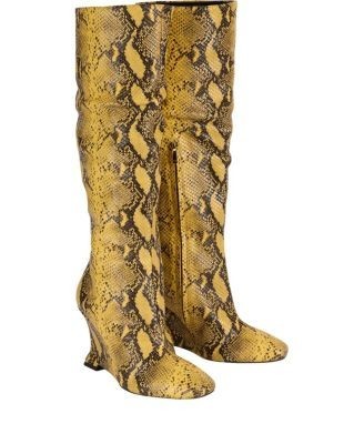 Balmain Women's Wedge Boots in Python-Effect Leather