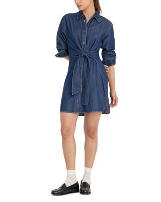 Good American Denim Wrap Shirt Dress