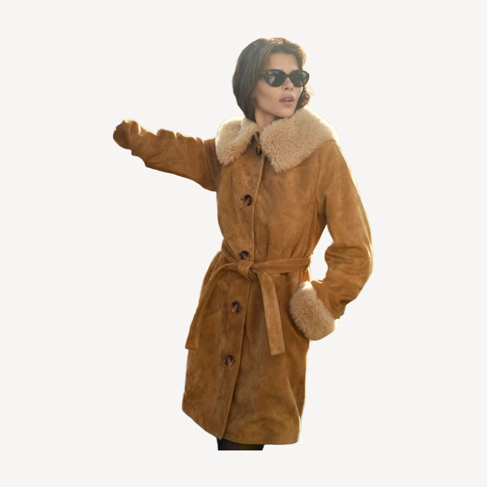 YENZA SUEDE COAT -- WILD CHICORY