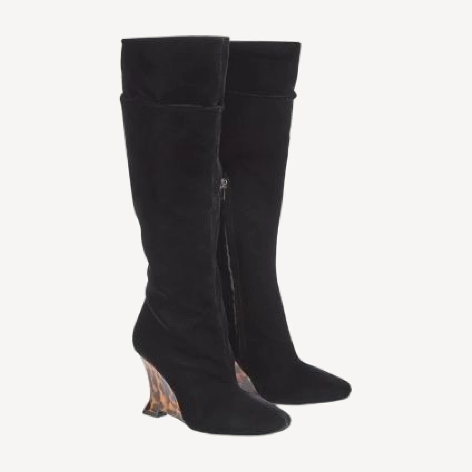 Balmain Women's Wedge Boots in Velvet