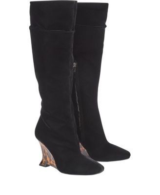 Balmain Women's Wedge Boots in Velvet