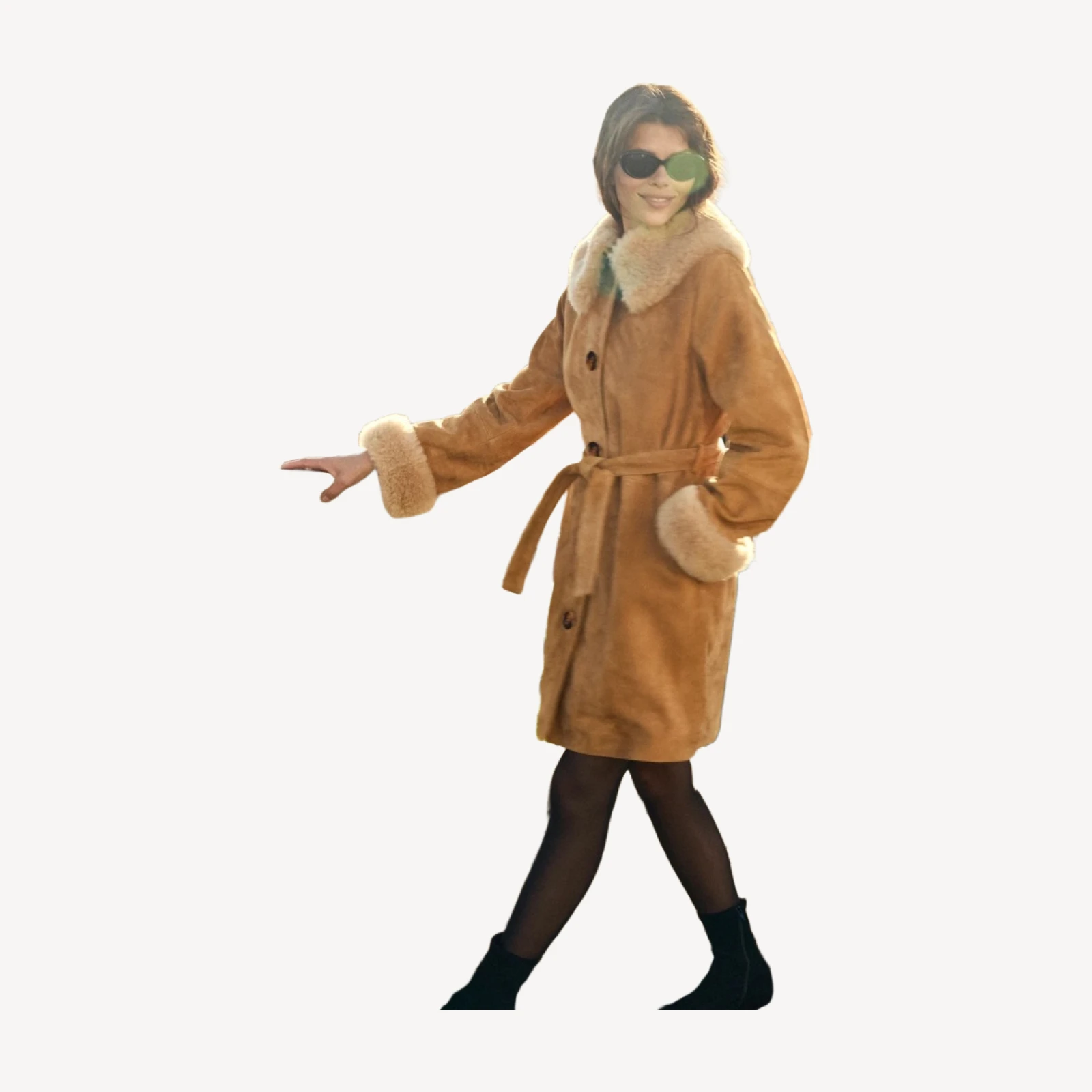 YENZA SUEDE COAT -- WILD CHICORY