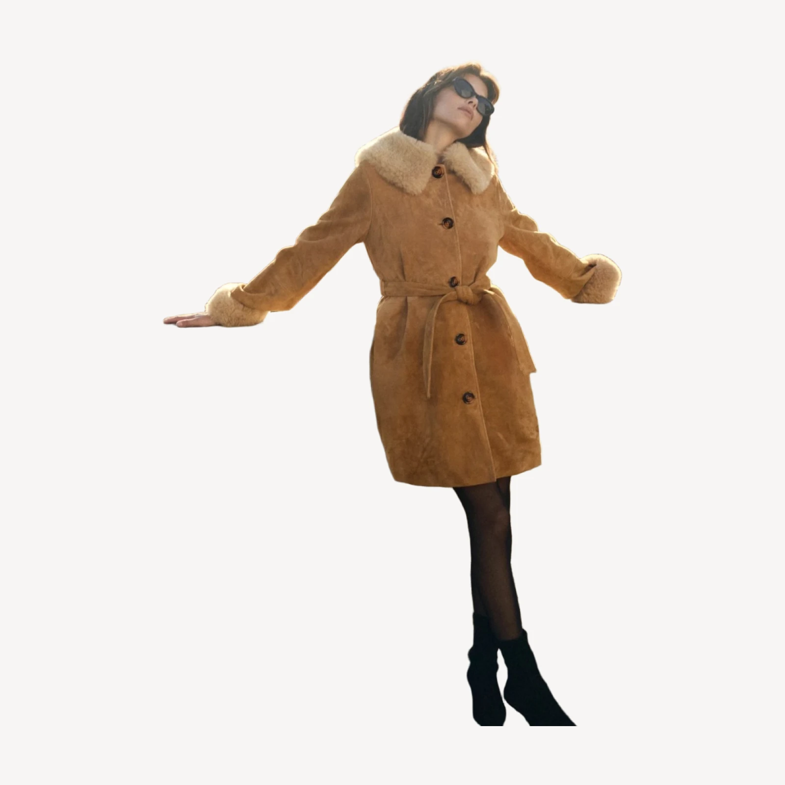 YENZA SUEDE COAT -- WILD CHICORY