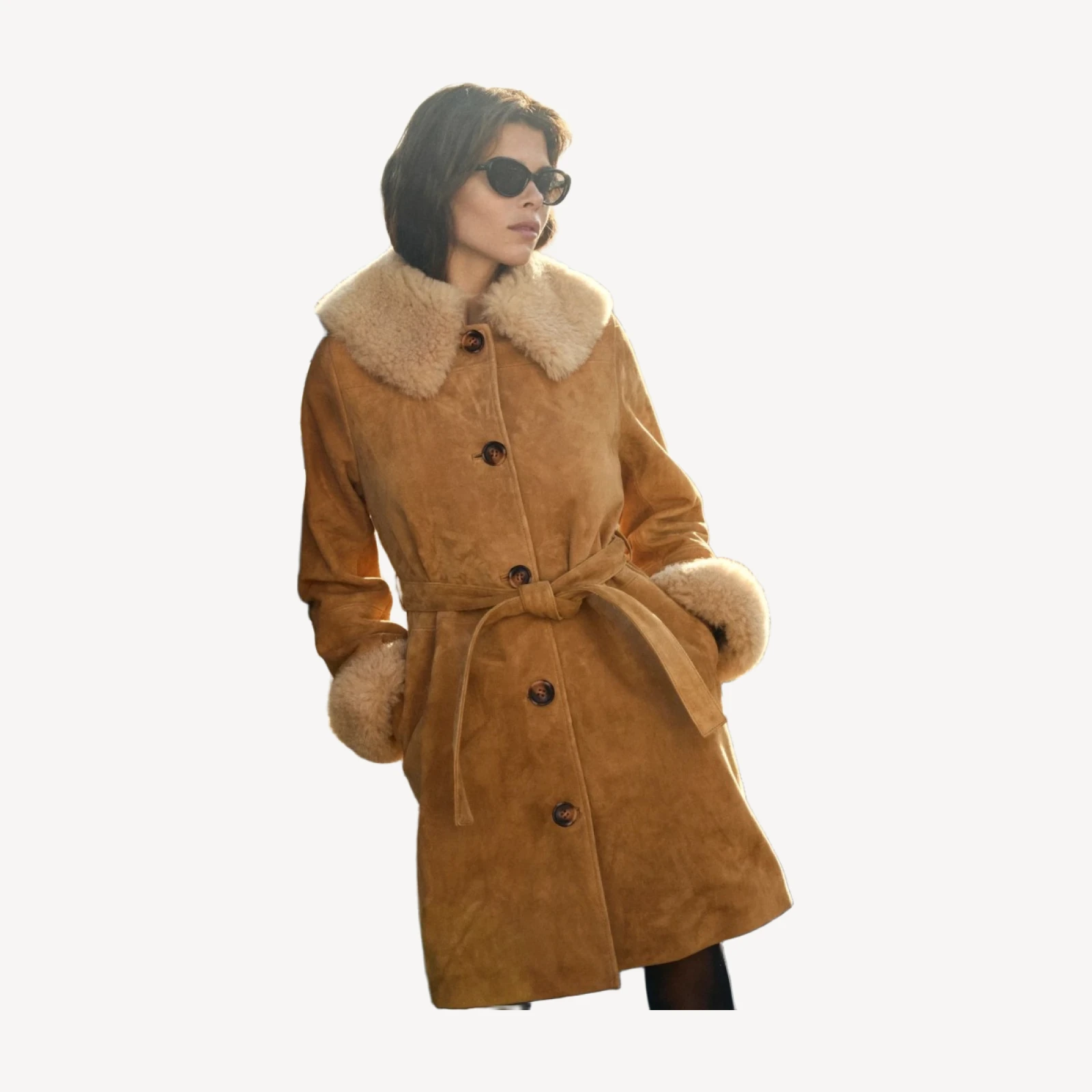 YENZA SUEDE COAT -- WILD CHICORY