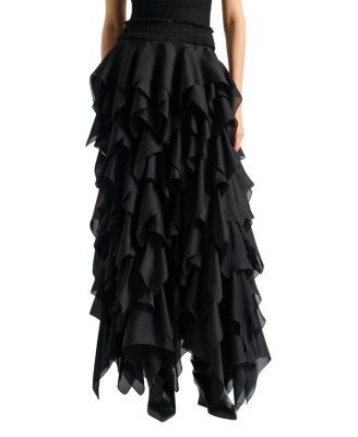 Balmain Long Ruffled Skirt