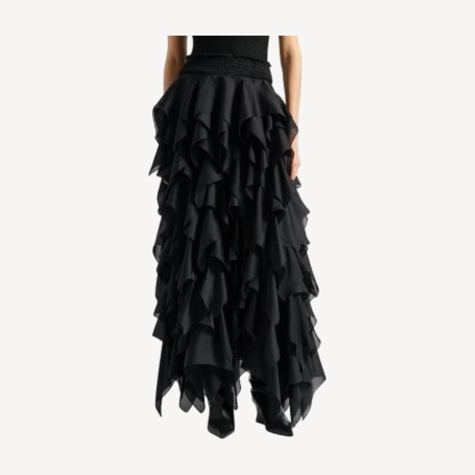 Balmain Long Ruffled Skirt