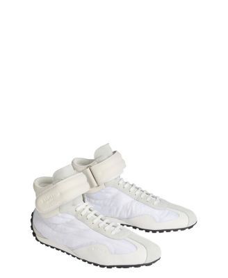 Balmain Racing Mid-Top Trainers in Nylon and Leather
