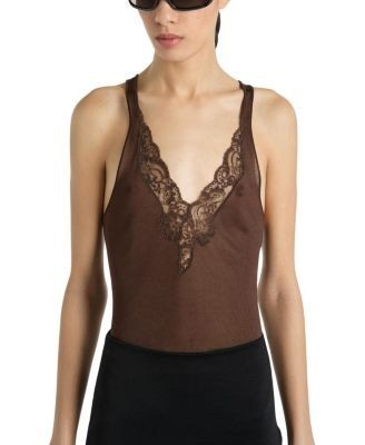 Balmain Knit Vest Top with Lace