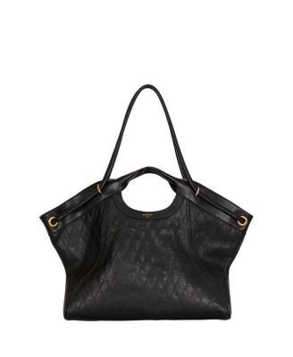 Balmain Large Tote in Topstitched Leather