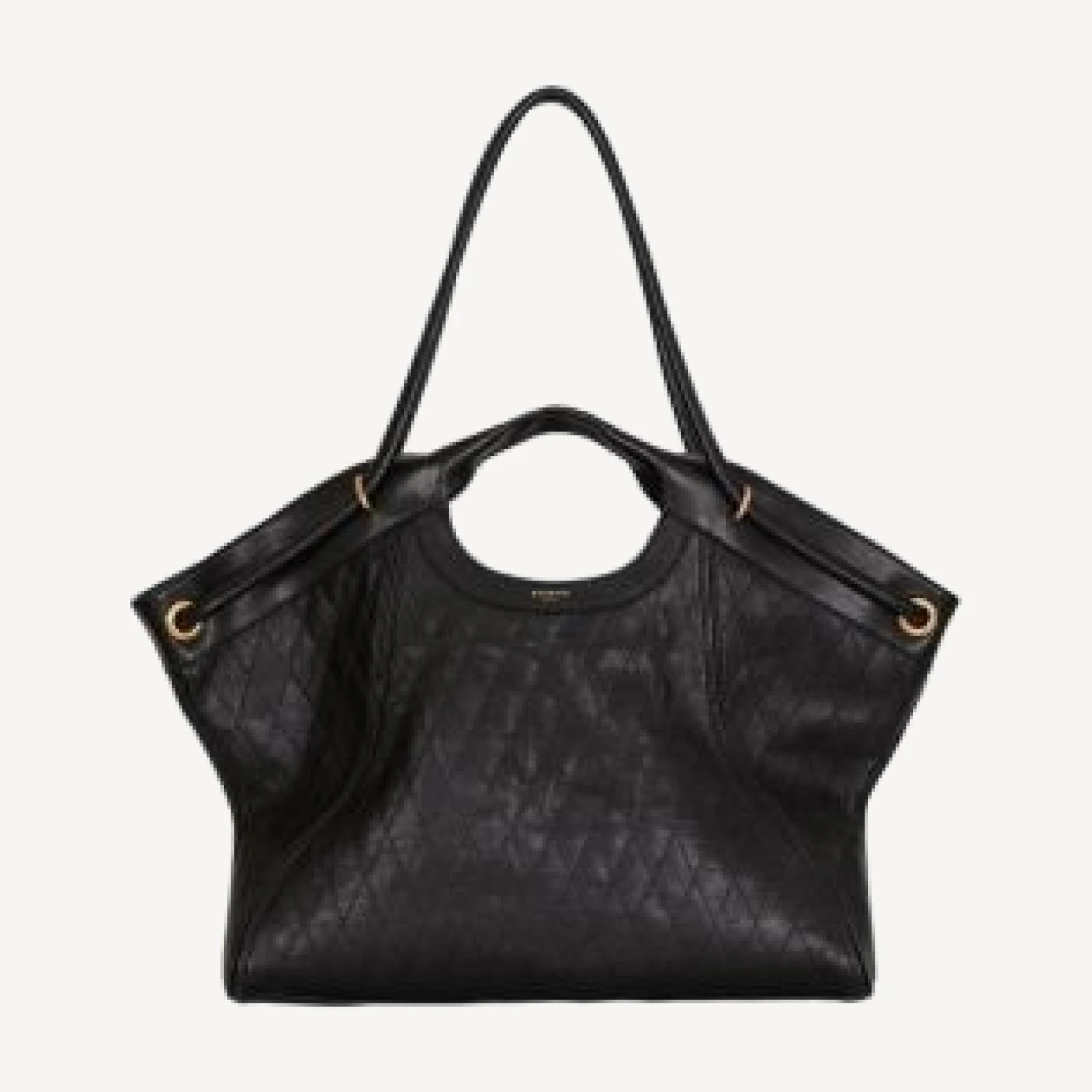 Balmain Large Tote in Topstitched Leather