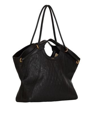 Balmain Large Tote in Topstitched Leather
