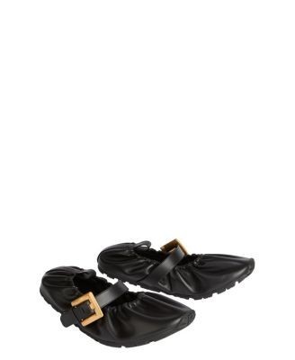 Balmain Women's Anthem Smooth Leather Ballet Flats