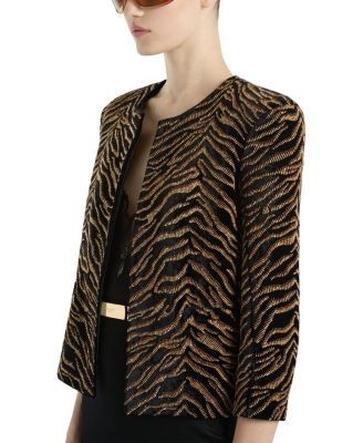 Balmain Velvet Jacket with Tiger Embroidery