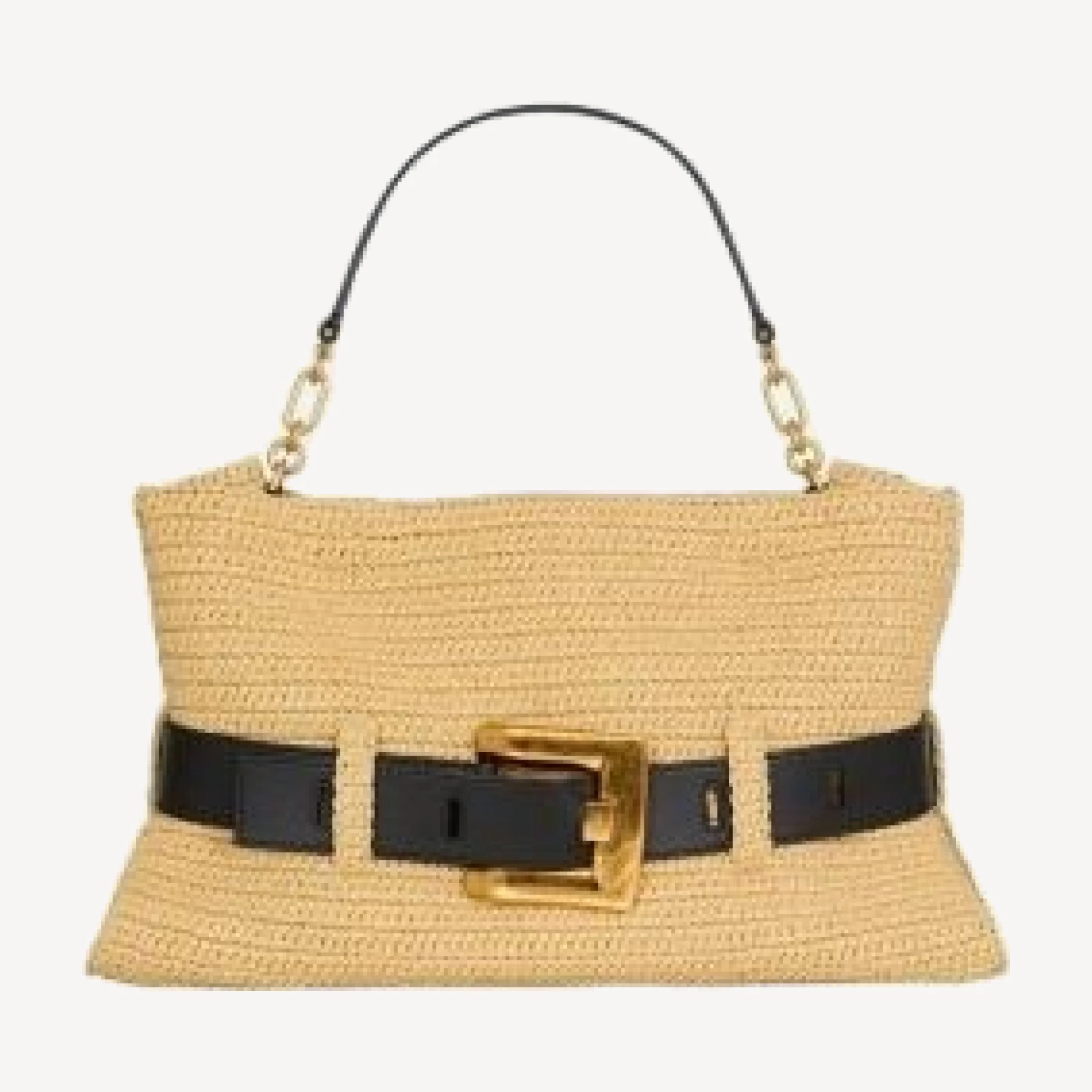 Balmain Medium Anthem Bag in Smooth Leather and Crochet