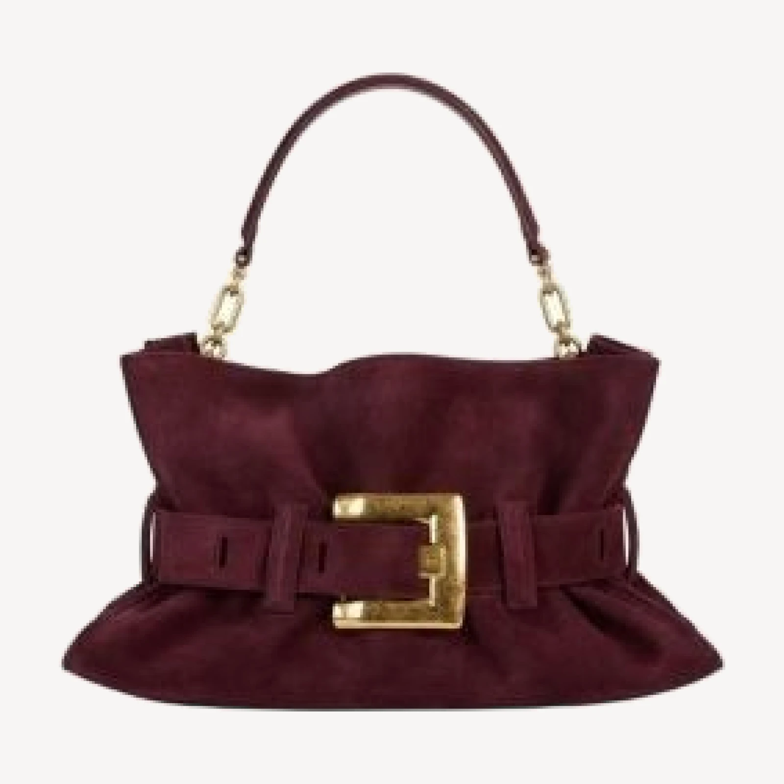 Balmain Medium Anthem Suede Leather Bag
