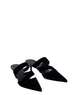 Balmain Women's Velvet and Printed Patent Leather Mules