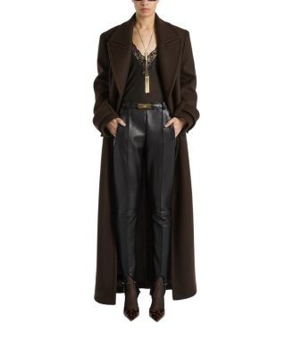 Balmain Belted Wool Cloth Coat