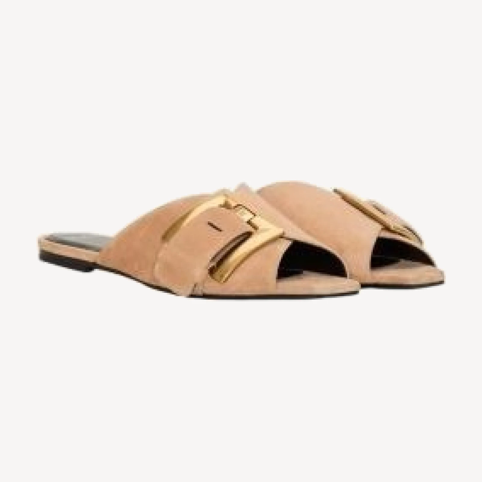 Balmain Women's Flat Suede Leather Anthem Mules