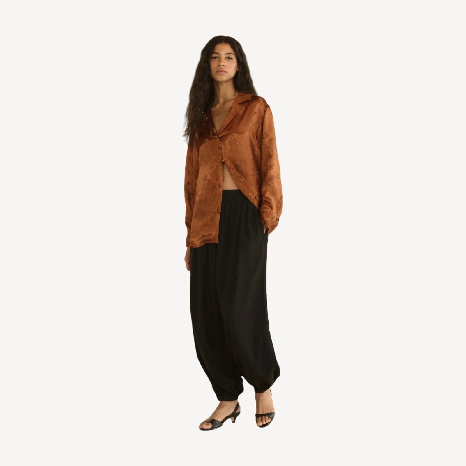 MAURISE TOP -- SPICED PECAN TAPPEZZERIA JACQUARD