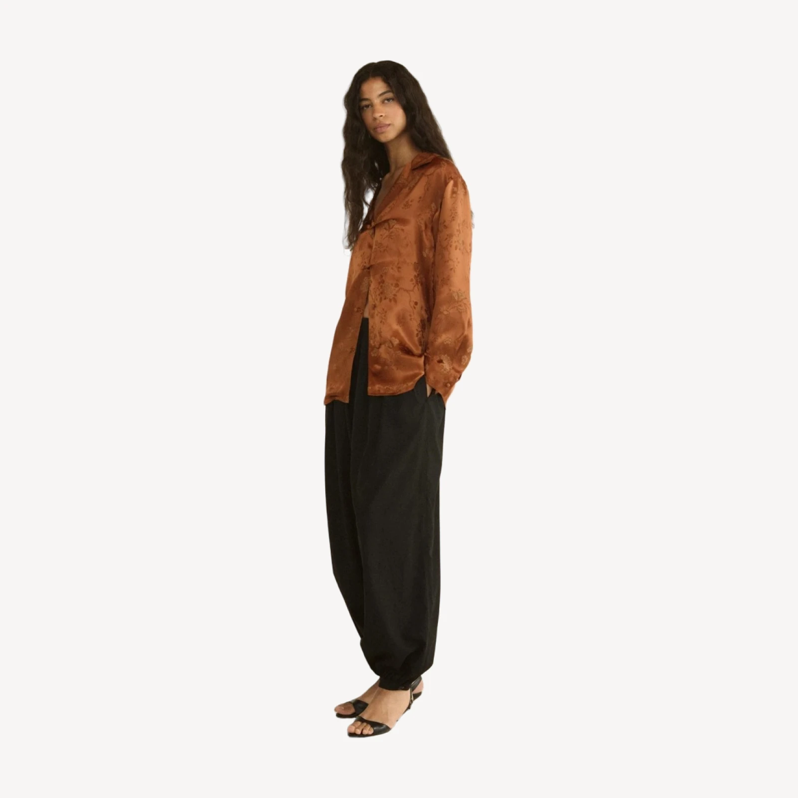 MAURISE TOP -- SPICED PECAN TAPPEZZERIA JACQUARD