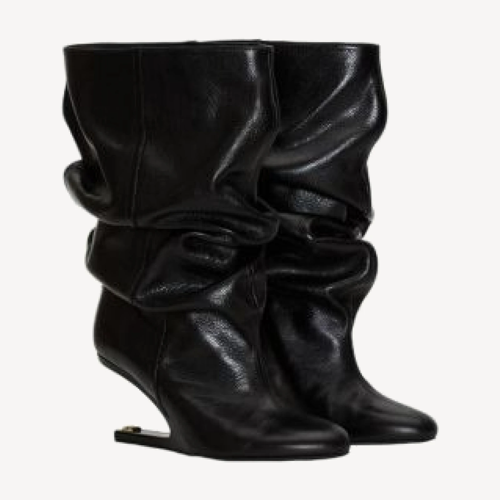 Balmain Women's No Wedge Textured Leather Ankle Boots