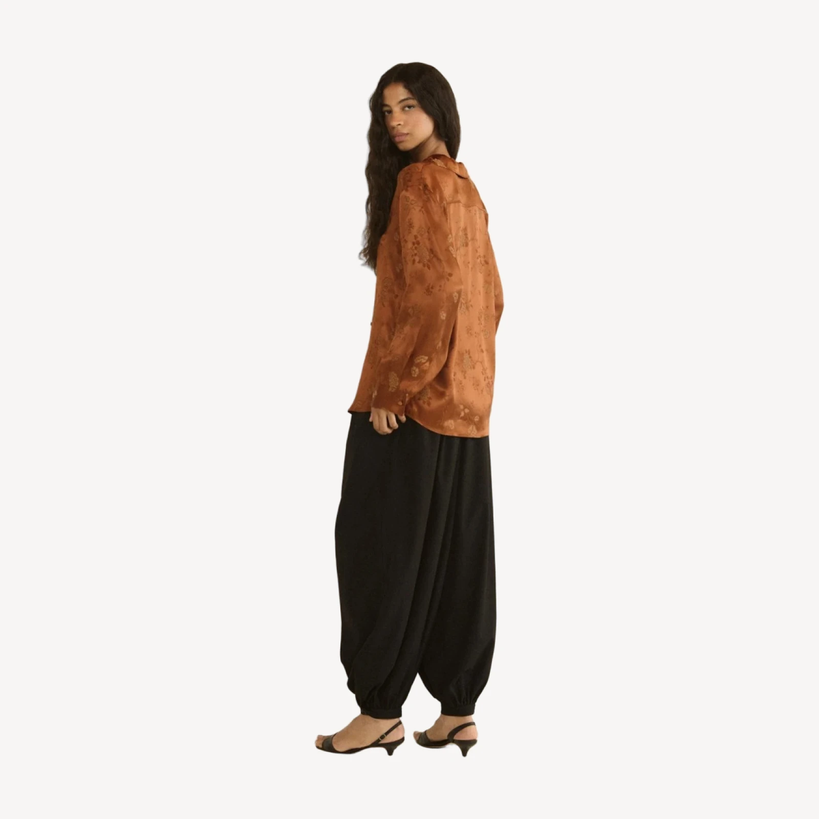 MAURISE TOP -- SPICED PECAN TAPPEZZERIA JACQUARD