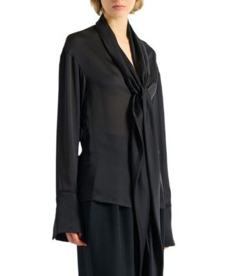 Balmain Silk Shirt with Tie Collar