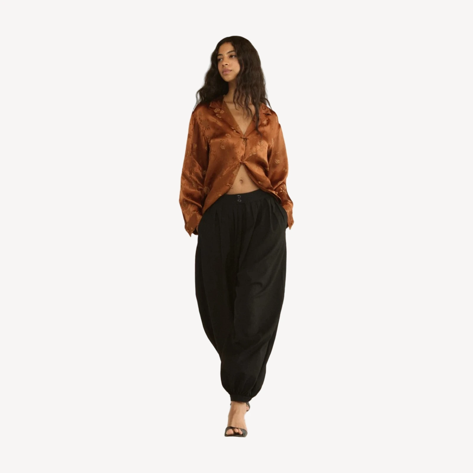 MAURISE TOP -- SPICED PECAN TAPPEZZERIA JACQUARD