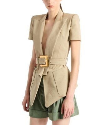 Balmain Belted Gabardine Anthem Jacket