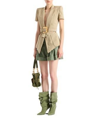 Balmain Belted Gabardine Anthem Jacket