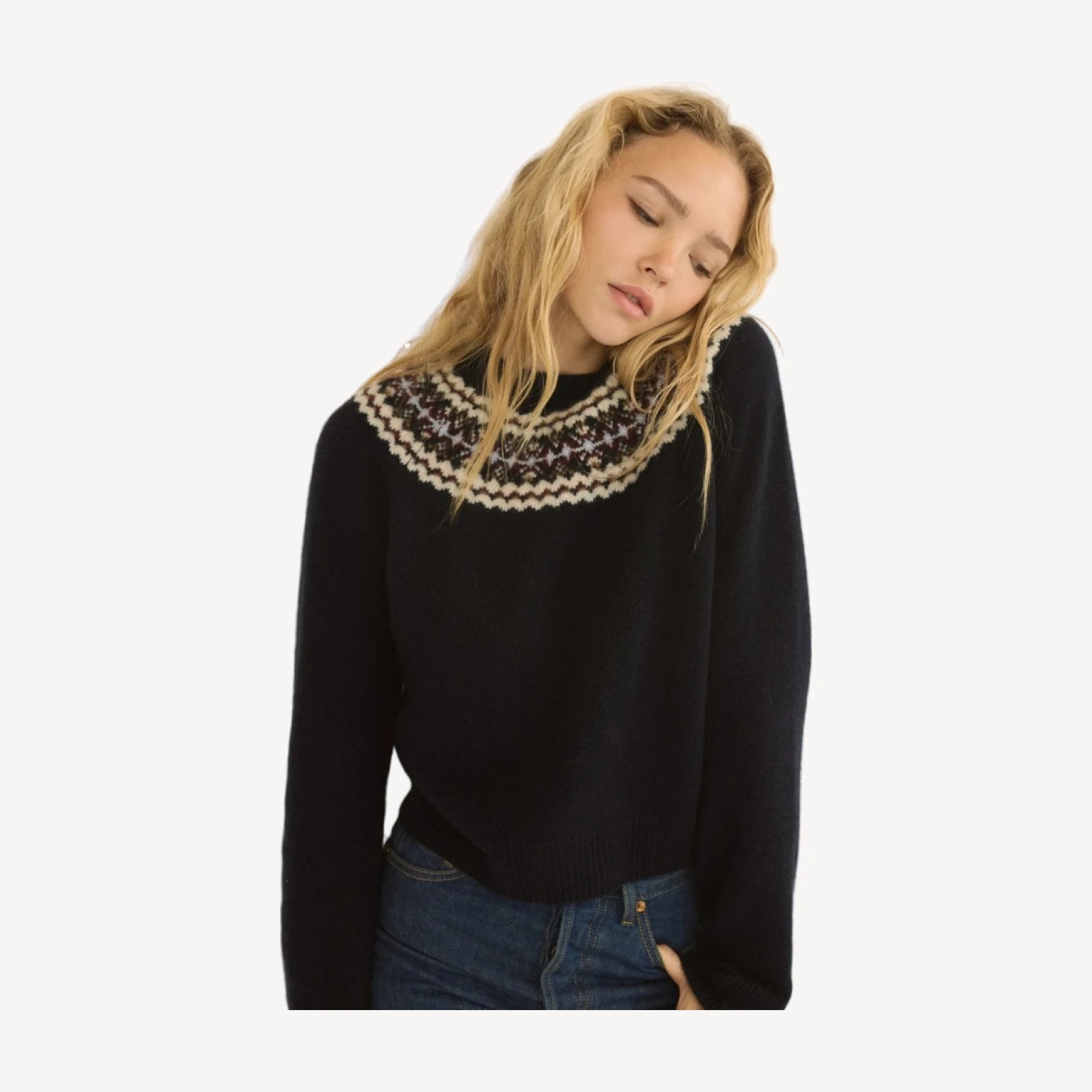 BONIFACE CASHMERE SWEATER -- NAVY