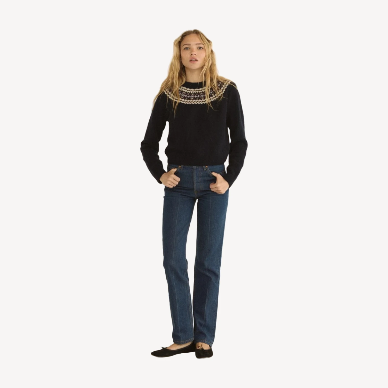 BONIFACE CASHMERE SWEATER -- NAVY