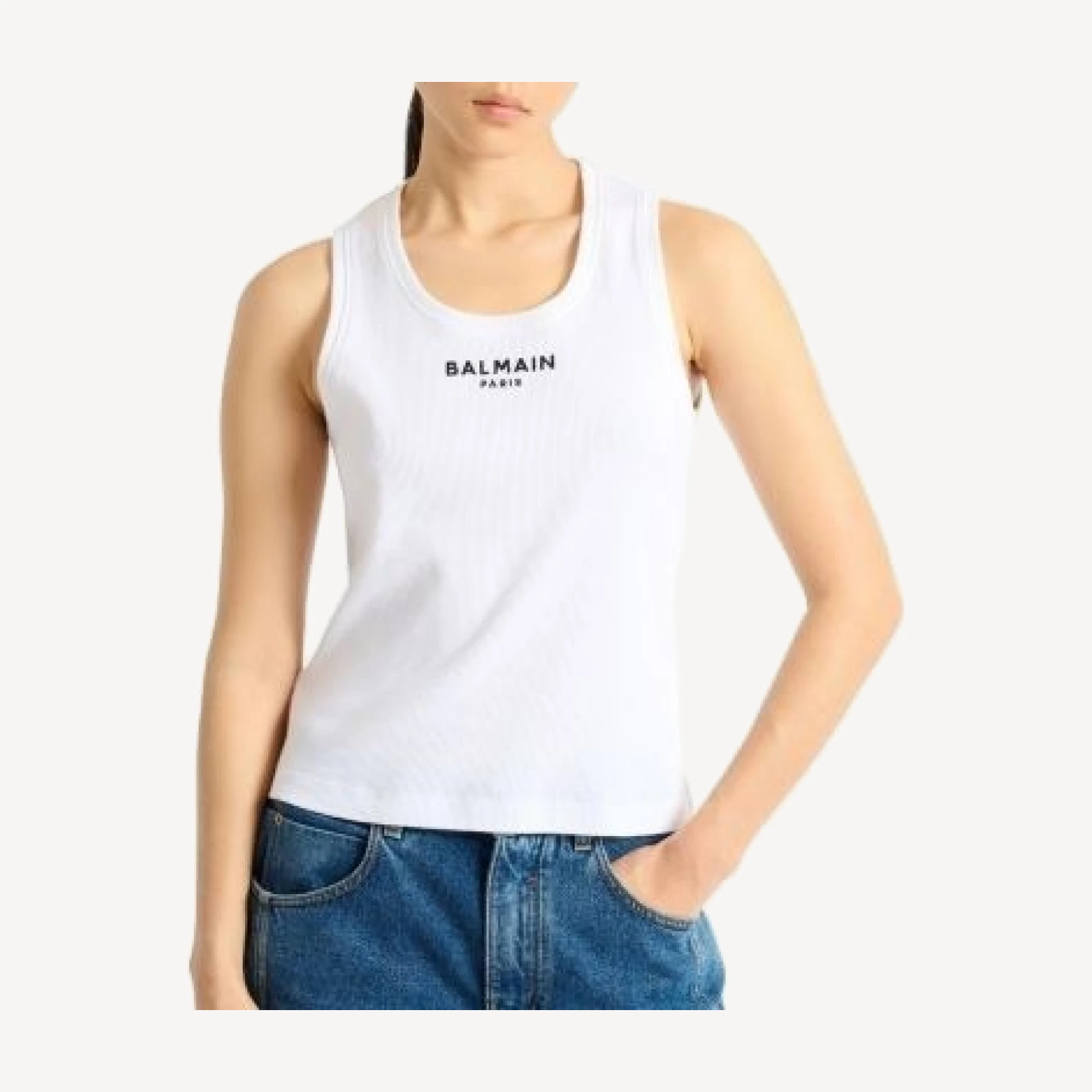 Balmain Paris Embroidered Vest Top