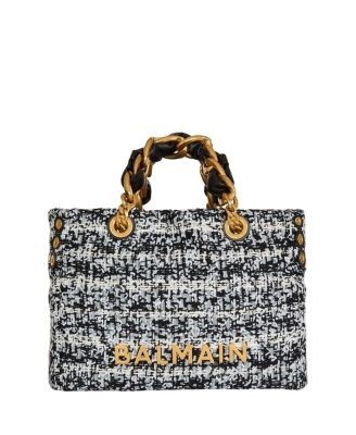 Balmain Small 1945 Soft Tweed Tote Bag