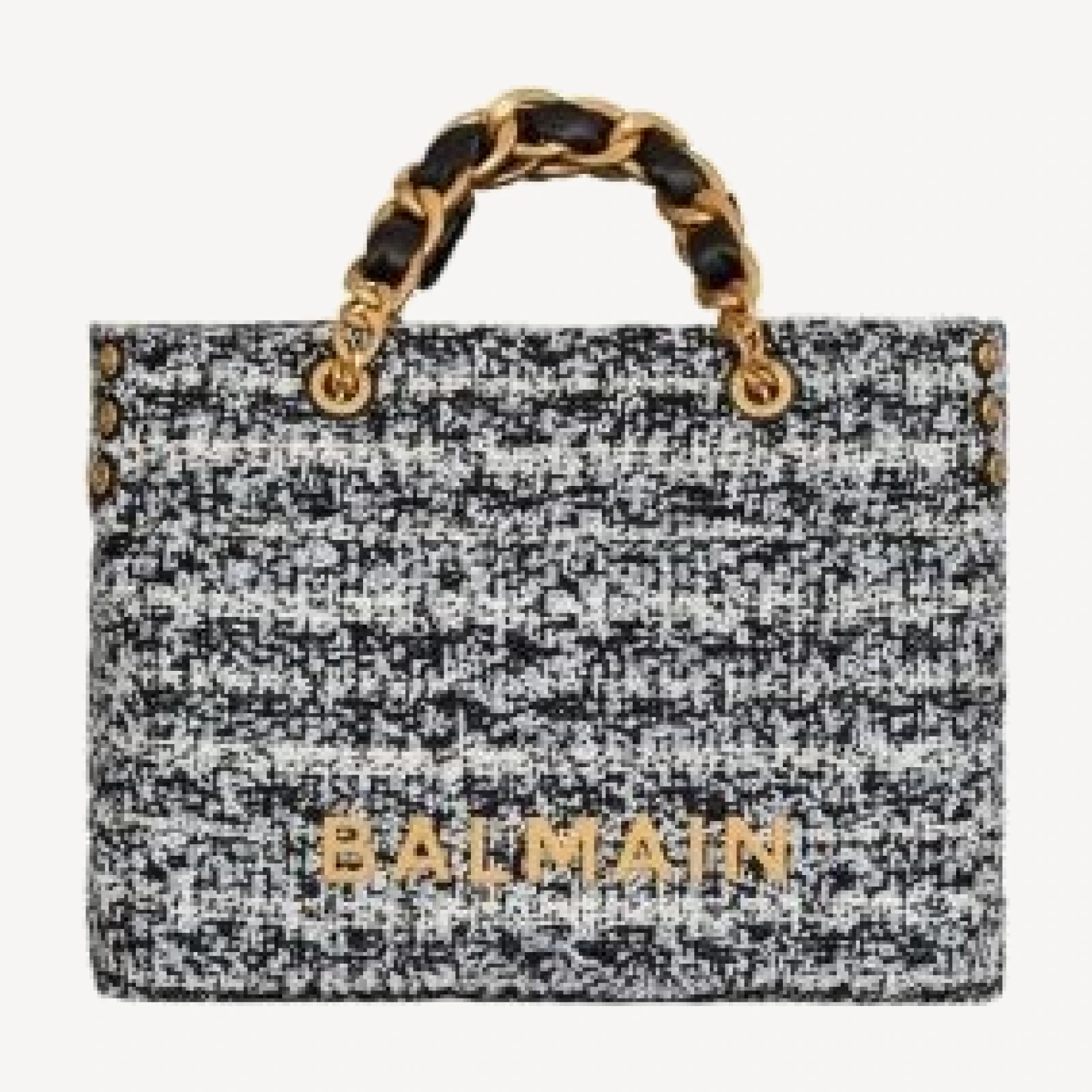 Balmain 1945 Soft Tweed Tote Bag