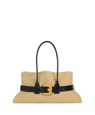 Balmain Large Anthem Bag in Smooth Leather and Crochet