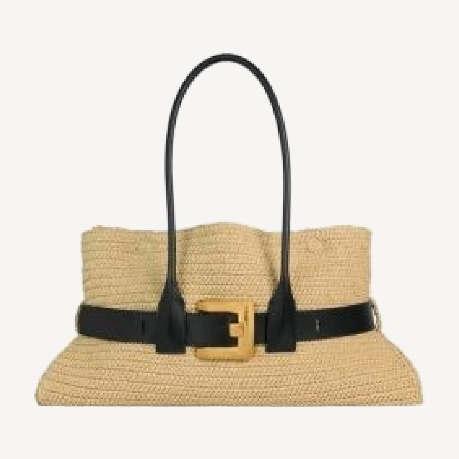 Balmain Large Anthem Bag in Smooth Leather and Crochet