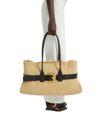 Balmain Large Anthem Bag in Smooth Leather and Crochet