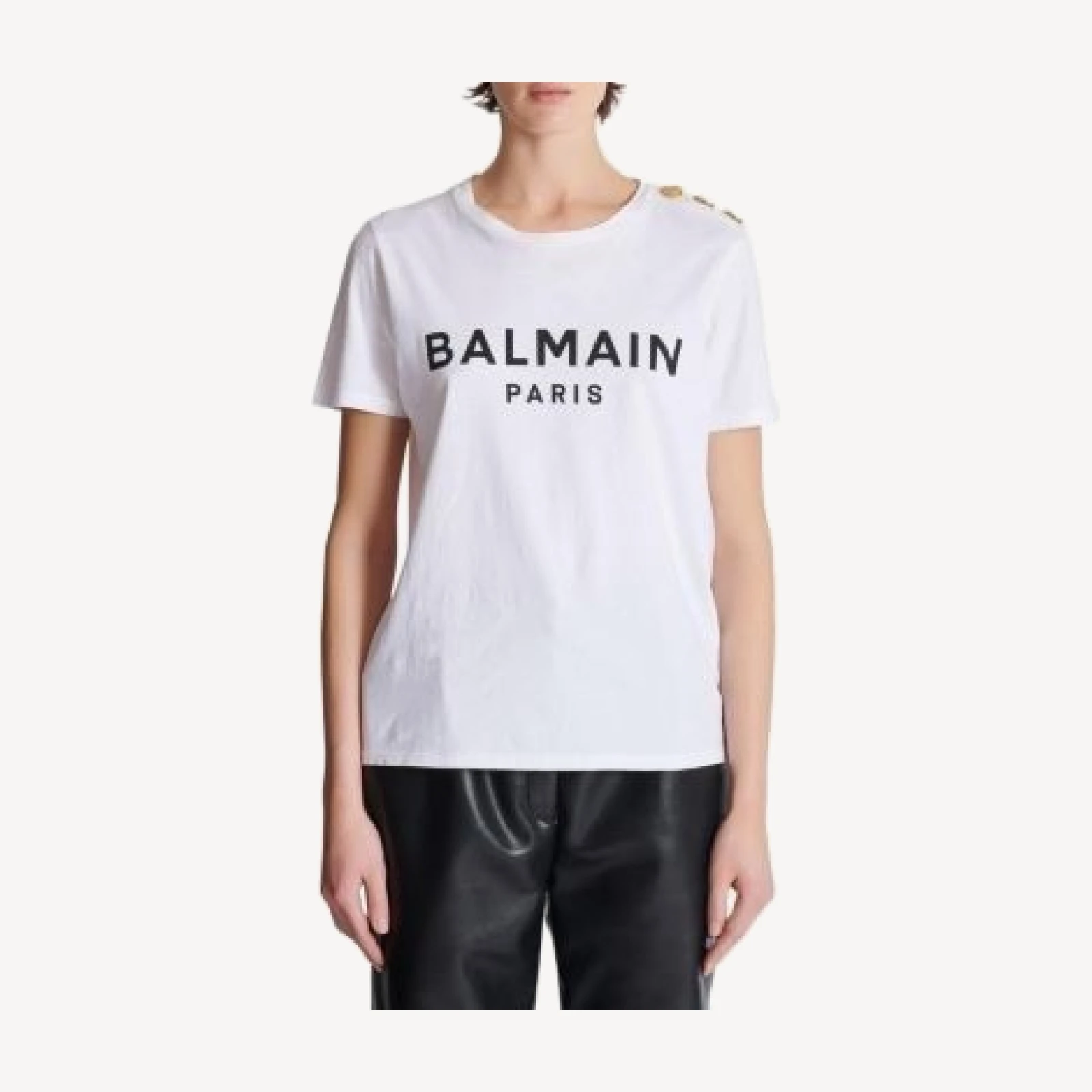 Balmain T-Shirt with Balmain Paris Print
