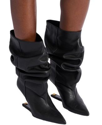 Balmain Women's "No Wedge" Smooth Leather Ankle Boots